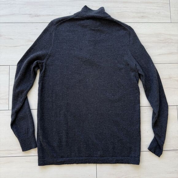 Joseph Abboud Men’s Merino Wool Sweater Size Small Gray Quarter Zip Long Sleeve - Picture 6 of 9